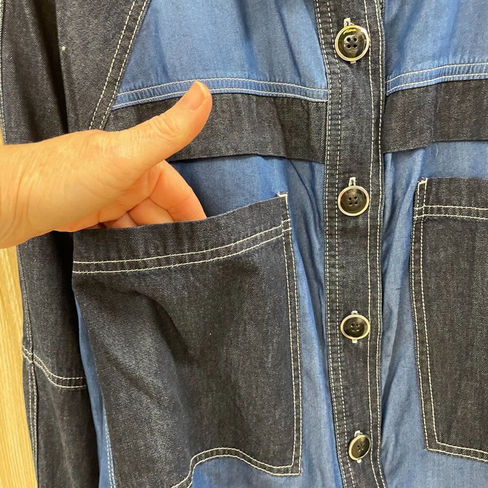 Cabi blue denim color block jacket - Picture 2 of 7